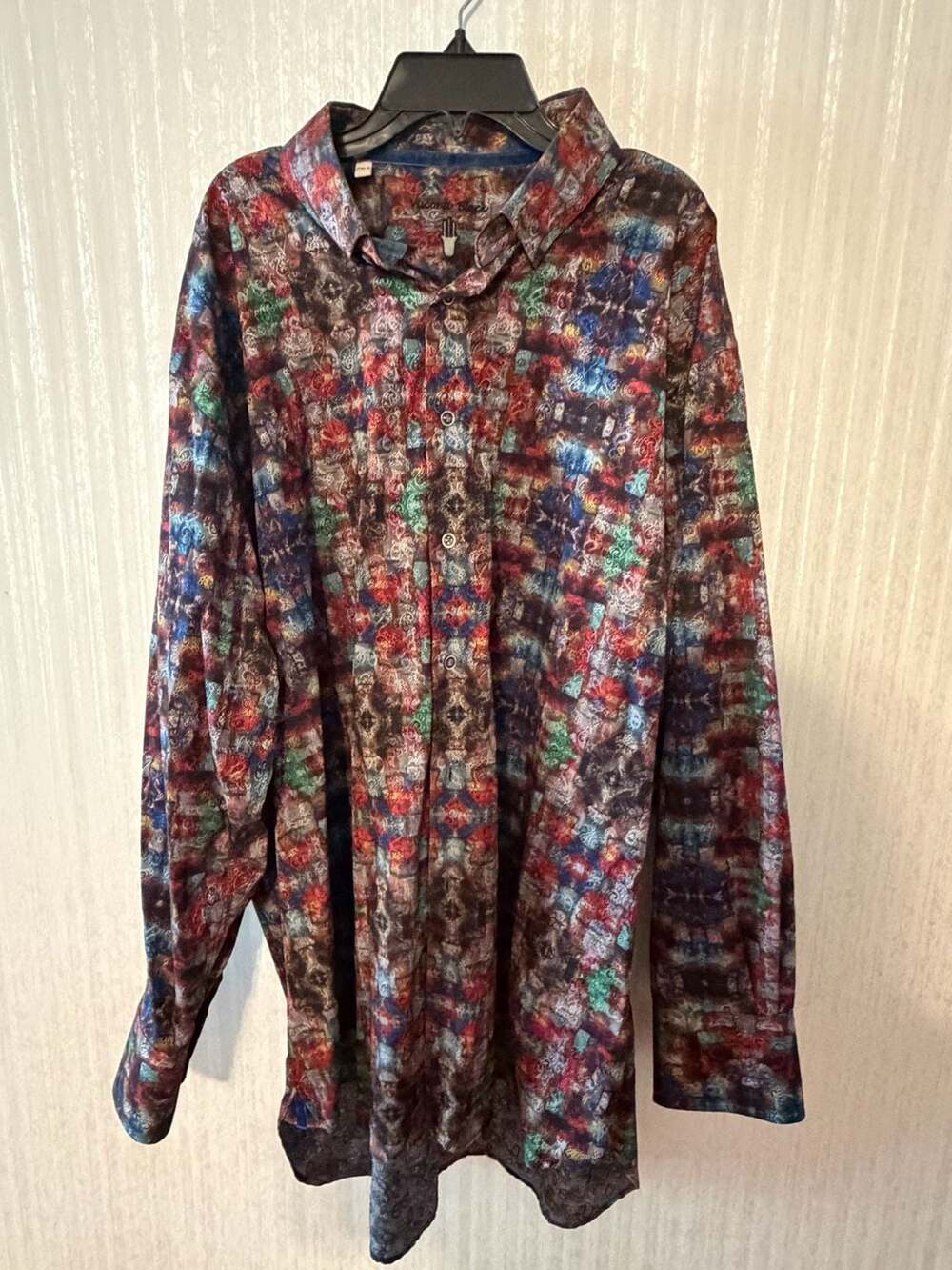Visconti Black Button Down Shirt Size 2XLB Multicolor Abstract Paisley